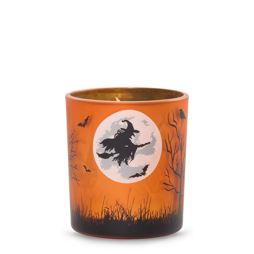 Orange Witch's Moon Tea Light Candle Holder - Image 3