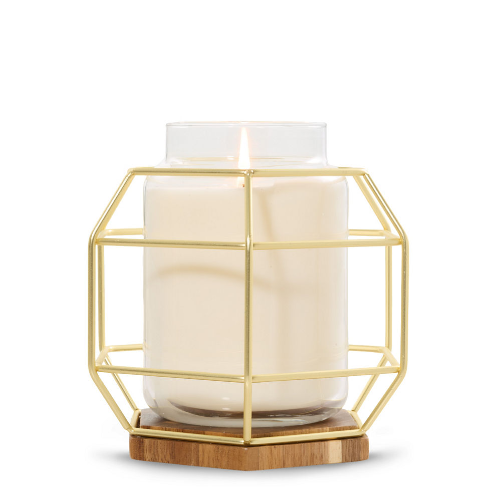 Caged Gold Jar Candle Holder
