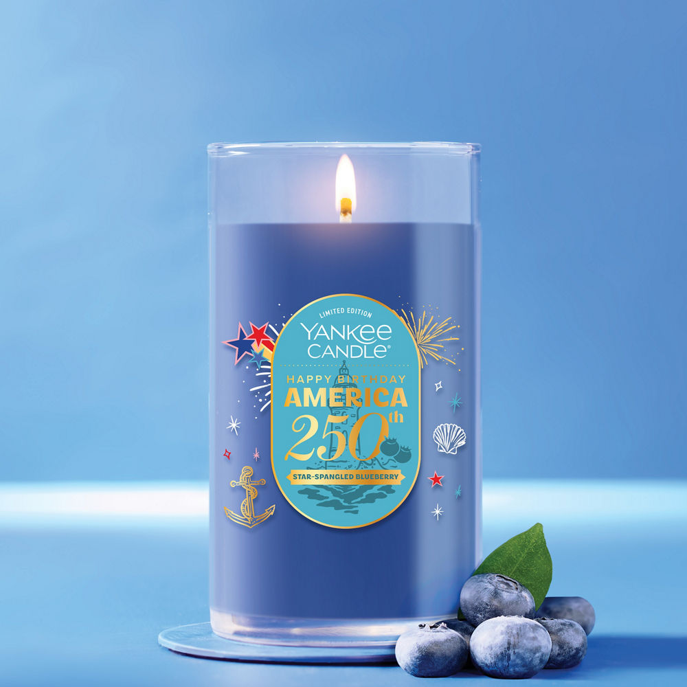 Star-Spangled Blueberry Medium Pillar Candle - Image 2