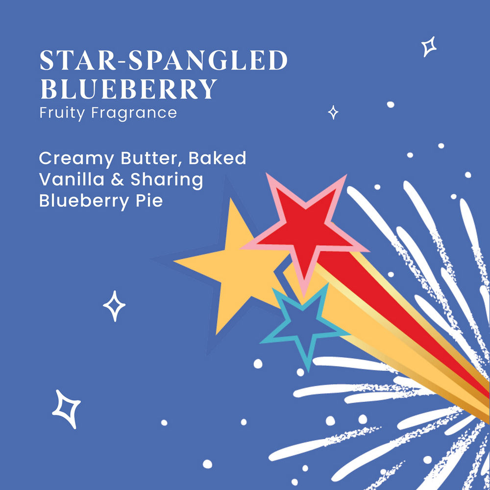 Star-Spangled Blueberry Medium Pillar Candle - Image 3