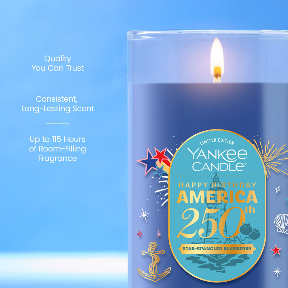 Star-Spangled Blueberry Medium Pillar Candle - Image 4