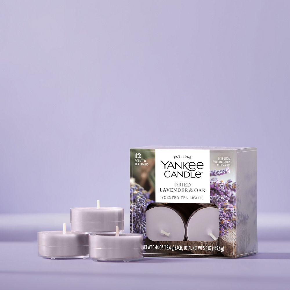 Dried Lavender & Oak Scented Tea Light Candles - Image 2