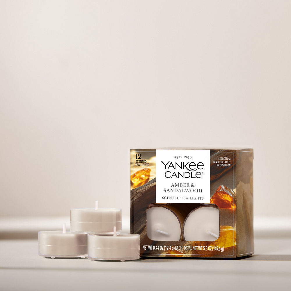 Amber & Sandalwood Scented Tea Light Candles - Image 2