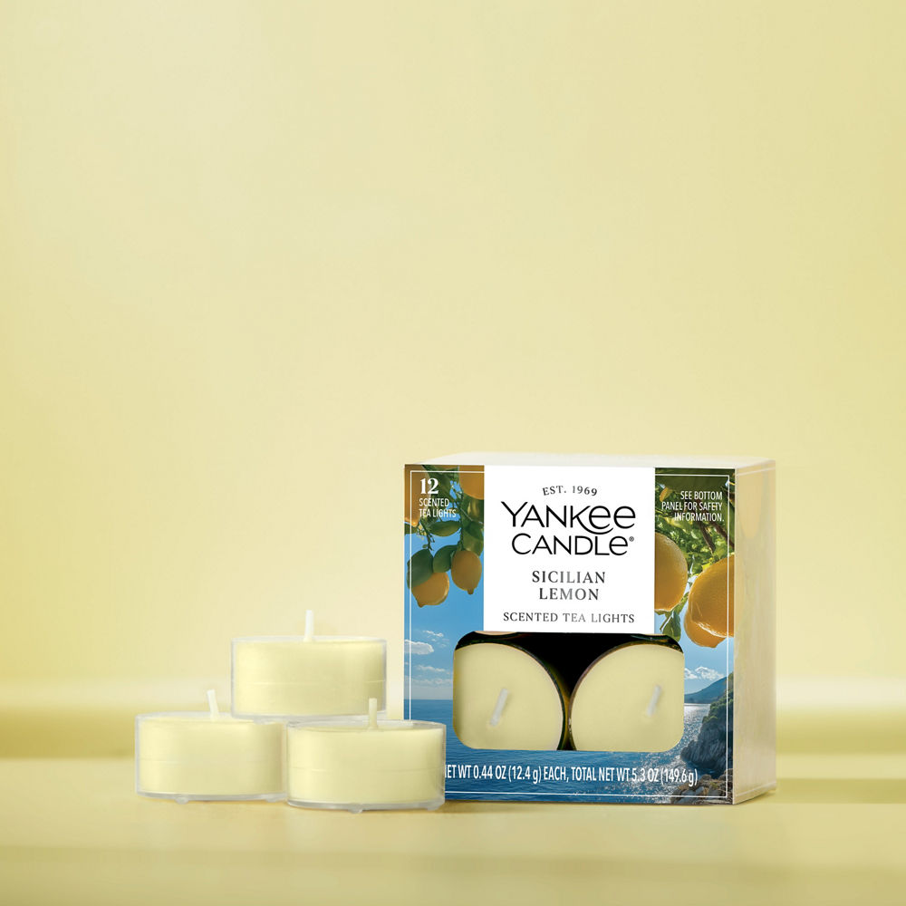 Sicilian Lemon Scented Tea Light Candles - Image 2